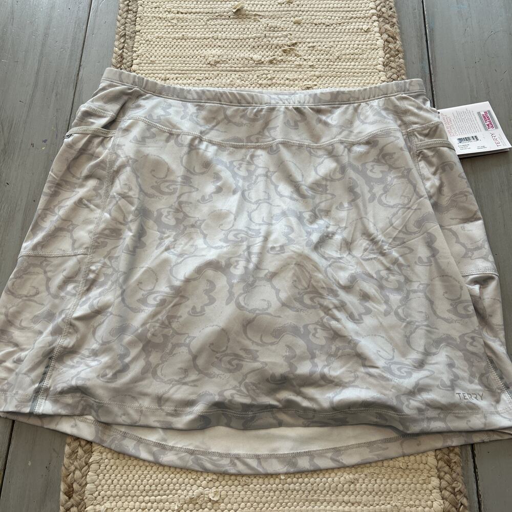 NWT Terry Trixie Gray Bicycle Athletic Skort Padded Shorts Built In Womens XXL